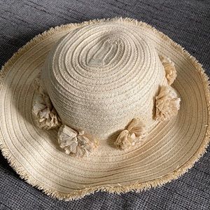 Janie and Jack Straw hat neutral 12-24 months
